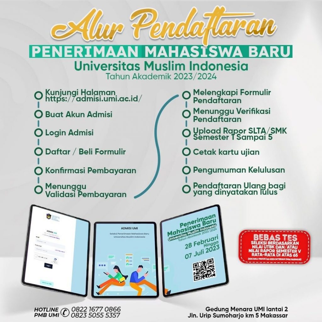 Alur Pendaftaran Penerimaan Mahasiswa Baru Universitas Muslim Indonesia