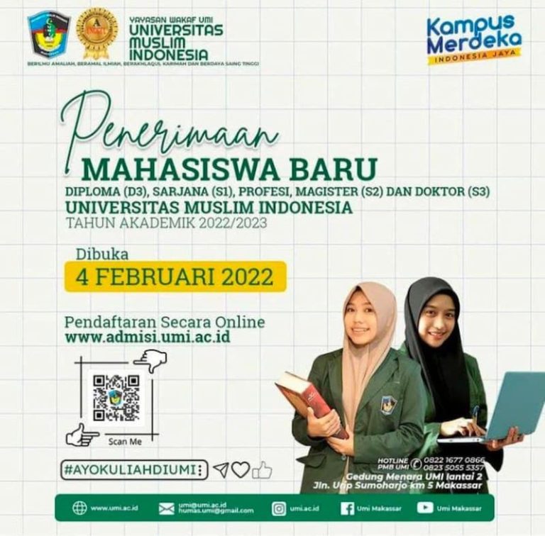 Penerimaan Mahasiswa Baru Universitas Muslim Indonesia Tahun Akademik ...